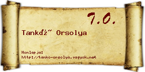 Tankó Orsolya névjegykártya